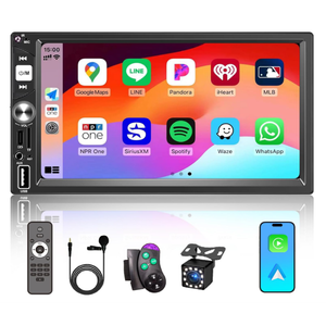 7'' Wireless Works with Apple Carplay Double Din Car Stereo,FM Car Radio,Car Bluetooth,IPS 1024 * 600 Touchscreen, Car Backup Camera, Steering Wheel Controls, Car Navigation,Typec,USB,TF