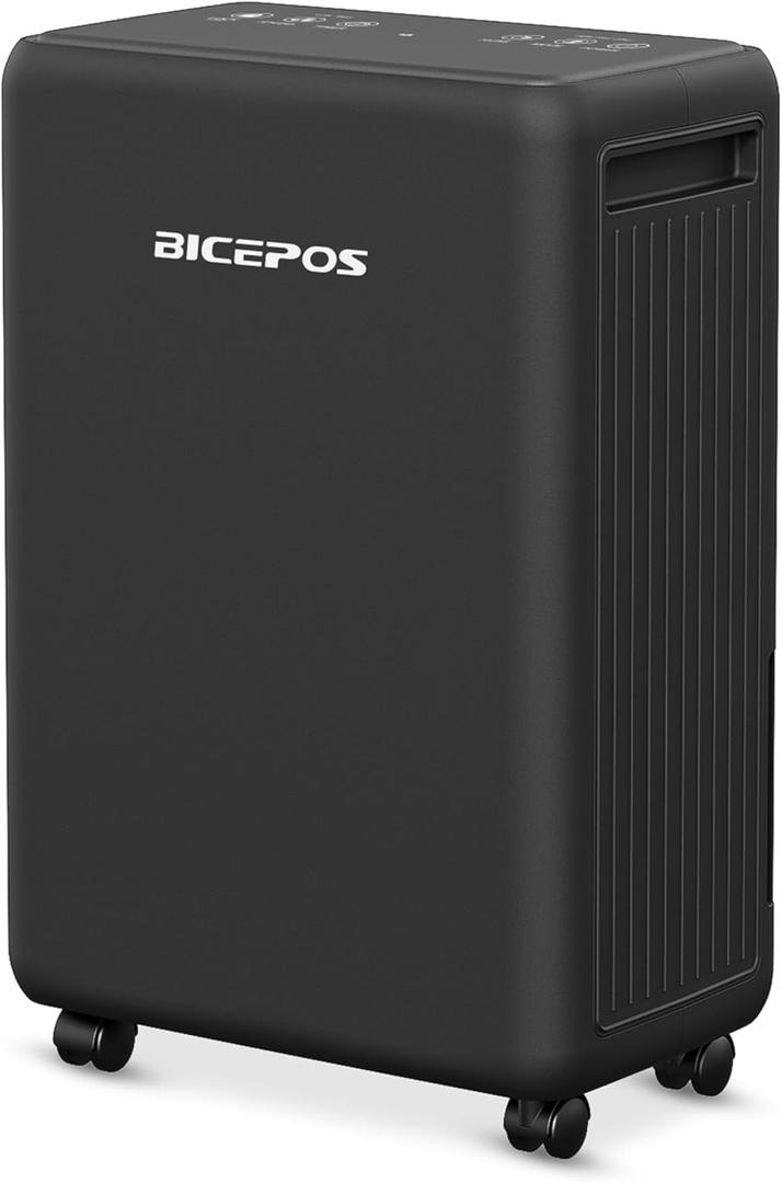 2000 Sq.Ft Dehumidifier for Basement, 30 Pints Dehumidifiers for Home with Drain Hose, 0.52 Gal Water Tank, Intelligent Humidity Control, Auto Shut Off, For Large Rooms and Home (Black)