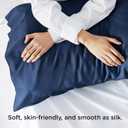 Bedsure Pillow Cases Queen, Cooling Pillow Cases, Rayon Derived from Bamboo Queen Pillowcases Set of 2, Silky Soft & Breathable Bedding Pillow Covers with Envelope Closure, Navy Blue, 20x30 Inches