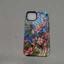 Generic Case for iPhone 14 for iPhone 13,Stained Glass Bloom Flower Phone Case Drop Resistant Glossy 2 in 1 Solid Dual-Layer Cover for Girl Women