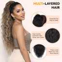 ZQIAN BEAUTY 30 Inch Ponytail Extension, Clip on Ponytails for Women, Long Curly Wavy Ponytail Extensions for Women, Synthetic Layered Pony Tails Hair Extensions (Color: Ombre Black Brown Mix Blonde)
