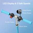 Electric Scooter for Kids Ages 6+, Bluetooth Music Speaker, 150w Hub Motor, Up to 10 mph, 60 mins Ride Time, Led Display, Colorful Lights, 4 Height Adjustable, Best Gift Ideas for Boys and Girls