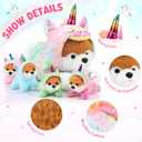 4 x Skylety 5 Pcs Dog Stuffed Animal Puppy Stuffed with Babies Inside 1 Big Mommy with 4 Mini Baby Cute Soft Toy for Children Birthday Party Adopt a Puppy Favor(Unicorn Puppies)