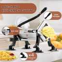 BIEAMA Commercial French Fry Cutter, Potato Cutter with 1/4", 3/8", 1/2" Stainless Steel Blades, French Fries Cutter for Carrots