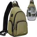 BAIGIO Camera Sling Bag Small Camera Backpack for Photographers,Water-resistant Camera Crossbody Bag Travel Caemra Backpack for DSLR SLR Mirrorless Camera (Green)