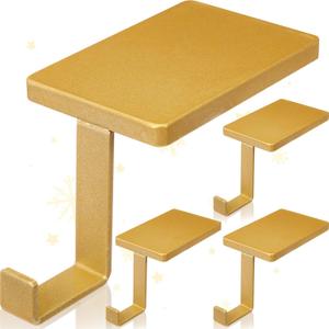 Zhengmy 4 Pack Christmas Stocking Holder for Mantel Fireplace Metal Stocking Hangers Hanging Hooks Heavy Duty Weighted Stock Holder Bases for Xmas Shelf Fireplace Stair Decor(Gold)