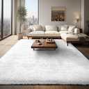 Ophanie White Area Rugs for Living Room, 8x10 Large Fluffy Shag Bedroom Carpet, Big Soft Nursery Rug, Home Decor Aesthetic