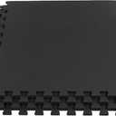 EVA Foam Mat Tiles 4-Pack - 16 SQ FT of Interlocking Padding for Garage, Playroom, or Gym Flooring - Workout Mat or Baby Playmat by Stalwart (Black)