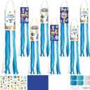 Cinrobiye 24 Set Hanukkah Craft Kits DIY Chanukah Windsock Decoration Flags Festival of Lights Hanging Ornament Wind Socks Outdoor for Jewish Home School Art Project Yard Garden Patio Porch Decor