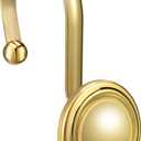 CHICTIE Gold Shower Curtain Hooks Rings, Decorative Shower Hook for Shower Curtain, Rustproof Modern Shower Rings Hangers for Bathroom Curtains Rods, Set of 12