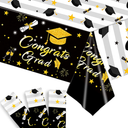 House of Party Graduation Tablecloth 3PCS | 54"x108" Black Congrats Grad Tablecloths | Graduation Tablecloth Class of 2024 | Graduation Table Cover Fireworks Design for Graduation Table Decorations