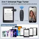 2 x Universal Remote Control Page Turner for Kindle, iPad, Oasis Kobo, & More Compatible with E-Readers & Tablets Ideal for Reading Novels, Comics, & Taking Photos Includes Wrist Strap & Storage Bag