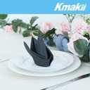 2 x KMAKII Black Disposable Dinner Napkins Linen-Feel Colored Paper Napkins Premium Cloth Like Napkins Ideal For Restaurant, Events, Weddings&Party,50 Pack 16 x 16 inches