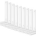 White Heavy Duty Shelf Brackets 10 Inch, 10 Pack Floating Shelf Brackets, L Wall Shelf Bracket for DIY Decorative with Mounting Hardware, L 10" x H 6" x W1.5"