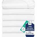 Royale Linens 4 Pack California King Fitted Sheet Set - Bottom Sheet - Soft & Breathable - Brushed 1800 Microfiber - Wrinkle Resistant - Hotel Quality Deep Pocket Stretches Up to 16" (Cal King,White)