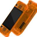 eXtremeRate Clear Orange Custom Faceplate Back Plate Shell for Steam Deck LCD, Handheld Console Replacement Housing Case, DIY Full Set Shell with Buttons for Steam Deck LCD - Console NOT Included