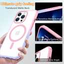Magnetic for iPhone 13 Pro Case [Compatible with MagSafe] with 2X Screen Protector, Military-Grade Slim Shockproof Phone Cover Translucent Anti-Fingerprint for iPhone 13 Pro 6.1'', Pink-Purple