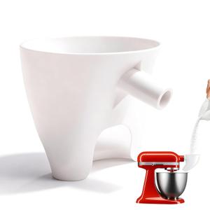 5 x Flour Funnel for KitchenAid Tilt-Head Mixer Anti-Splash Hands-Free Attachment, Fits 5.56 Qt Models, Dishwasher-Safe Baking Tool for Dry & Wet Ingredients