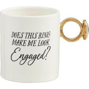 Mud Pie Engaged Ring Mug; 17 oz