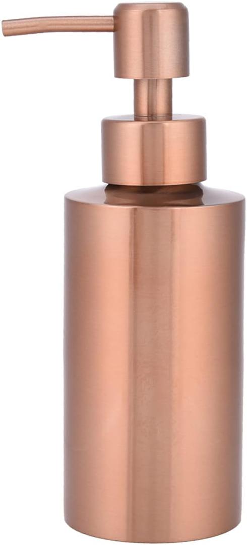 Rose Gold Soap Dispenser 304 Stainless Steel - Reusable Liquid Soap Pump for Hand Soap, Dish Soap & Lotions, 550ML/18.5oz, Modern Bathroom & Kitchen Dispenser for Home, Hotel, Office(550ML/18.5oz)