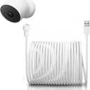 34ft Power Cord Compatible with Google Nest Cam(Battery) Camera, Magnetic Charging Cable for Google Nest Cam Indoor Outdoor Camera