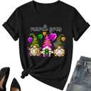 Mardi Gr Gnome Shirt for Women – Fat Tuesday Tee Tops New Orleans Party Short Sleeve M