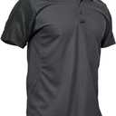 MAGCOMSEN Men's Polo Shirt Quick Dry Performance Short Sleeve Tactical Shirts Pique Jersey Golf Shirt (Medium, #04 Grey)