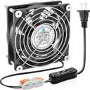 80mm EC Brushless Fan, 80x80x25mm Dual Ball Bearing, AC 110V 120V 220V 240V Cooling Fan with AC Plug Switch Cable, for DIY Cooling, Electronics Equipment, PC CASE Cooling, Server Cooling