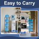 5 Gallon Water Jug Holder with 4 Wheels: 4 Tier Steel 5 Gal Water Bottle Storage Rack Stand for Home Kitchen Office Gym Garage