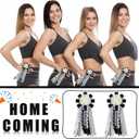 Norme 4 Pcs Mini Homecoming Decoration - 5.9" 2025 Homecoming Mum Flower & Ribbon Hand Accessories Set for Back to School Party Events Favors Supplies(Black)
