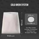 Calvana Complete Cold Brew Coffee Filter Replacement Set – Includes 10 Reusable Felt Filters and 50 Paper Filter Bags – Compatible Cold Brew Maker Systems