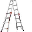 Little Giant Ladders Velocity 17-Ft Folding Multi-Position Ladder, Aluminum, 300 lb Load Capacity, Type 1A Extra Heavy Duty, 18-Ft Reach, with Ratchet Levelers and Wheels (15417-801)