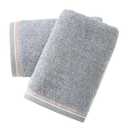 sense gnosis Yellow & Grey Striped Hand Towel Set of 2 Ultra Soft 100% Cotton Absorbent Decorative Hand Towels for Bathroom, 13" X 29"
