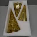 Hewory Mercury Glass Christmas Tree: Set of 3 Gold Table Top Christmas Ornaments Trees with LED Lights, Christmas Centerpiece Table Decorations Indoor for Dining Fireplace Mantel Winter Holiday Decor