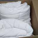EASELAND Oversized King Down Alternative Comforter - Quilted Duvet Insert for All Seasons, Soft Lightweight with Corner Tabs, Summer Winter Warm Bedding, White 98x116 Inches