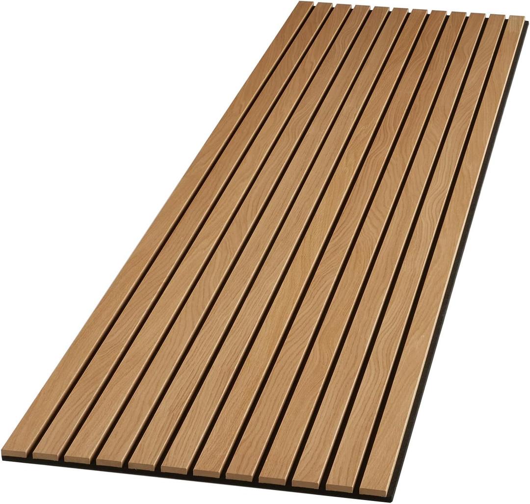 WVH Luxe American Oak Acoustic Slat Wood Wall Panels, Measures 141.73" x 23.62", Premium Finish, Interior Decor for Walls & Ceilings, Noise Cancelling & Sound Absorbing for Home & Office, 2pcs, X-Large: 141.73" x 23.62"