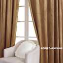 Benedeco Camel Velvet Curtains for Bedroom Window, Super Soft Luxury Drapes, Room Darkening Thermal Insulated Rod Pocket Curtain for Living Room, W52 by L84 inches, 2 Panels