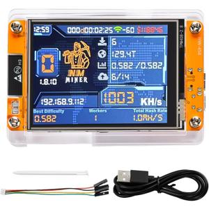 Bitcoin Miner V2.1 ESP-WROOM-32 ESP32 Development Board 2.8 inch Smart Display, Bitcoin Lottery Miner, BTC Solo Miner, Lottery Miner kit 1010H/s Crypto Solo Lottery MinerConfiguration Required