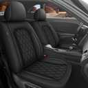 AOMSAZTO Seat Covers Custom Fit for Dodge Challenger 2008-2024: Waterproof Leather Car Seat Cover for Challenger TA R/T GT SXT SRT(Black, 2PCS Front Seat)