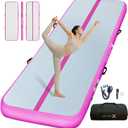 Inflatable Air Gymnastics Mat Training mat Thick tumbling mat with Electric Pump for Home/Gym/Outdoor (6.6ft*3.3ft*4in(2*1*0.1M), Pink/Pink)