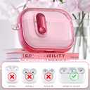 RFUNGUANGO AirPods Pro 2 Case for Women with Security Lock, Soft TPU with Cleaning Kit & Lanyard, Compatible with AirPods Pro 2nd/1st Generation Protective Case, Pink