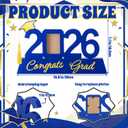 Leinuosen 1 Pcs Graduation Gift for Wooden Picture Frame with Tassel Holder Photo Tabletop Display for College High School Graduate(2026,Blue)