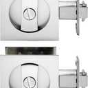 Pocket Door Lock,Privacy Door Hardware Suitable for Bathroom Bedroom etc Recessed 2 Sided, 2 3/8" Backset, Invisible Hardware for 1 3/8 to 2 3/16 Thickness Door (Sliver-Privacy 2 Pack)