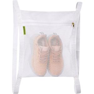 Sneaker Wash & Dry Net Bag for Dryer,15.7x13.8 Inch Large HoneyComber Mesh Bags with Zipper and Strap for Shoes, Clothing, Laundry Reused Bag Tool (Large) (white) (1pcs)