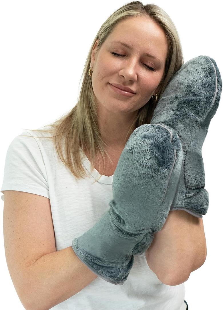 Zomaple Microwavable Mittens and Heated Gloves for Arthritis Hands – Hand Warmers for Arthritis Using Moist Heat Therapy – Pain Relief for Raynaud's, Stiff Fingers & Carpal Tunnel (Charcoal Grey)