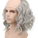 karlery California Colonial Man Short Bob Curly Scientist Bald Wig Halloween Cosplay Anime Costume Party Wig