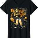Happy New Year Party 2026 Balloon Family Matching Men Women TShirt (5XL, Black)