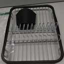 Umbra Sinkin Dish Drying Rack Drainer Caddy with Removable Cutlery Holder Use in Sink or On Counter, Standard, Black/Nickel