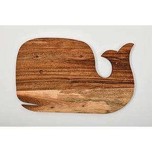 Affinity Decor Organic Acacia Aniaml Cutting Board for cheese kitchen Chopping Butcher Block Platter Wine Holder with Handles, Vegetables Fruit & Salad (Whale Board 14"L x 9"W)