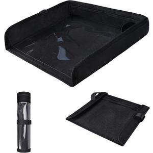 COOLBEBE Airplane Tray Table Cover, Foldable Travel Tray Cover for Toddlers 1-3, Universal Fit for Airplane, Car Seat, High Chair, Machine Washable, Portable, Black